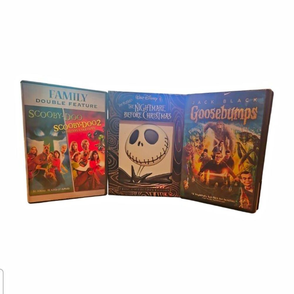 Halloween Family DVD Lot Nightmare Before Christmas Goosebumps Scooby-Doo 2 Disc